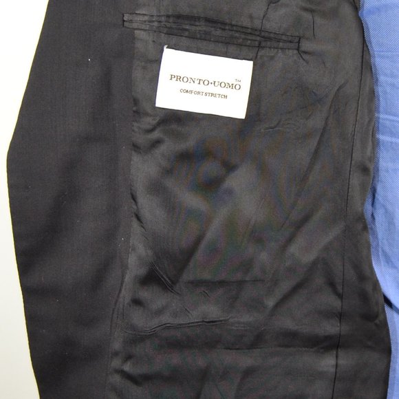 Pronto Uomo 42R Sport Coat Blazer Suit Jacket Blac - Picture 7 of 8